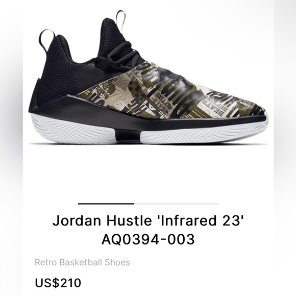 Jordan jumpman hustle Black infrared  23 olive canvas - Picture 2 of 15